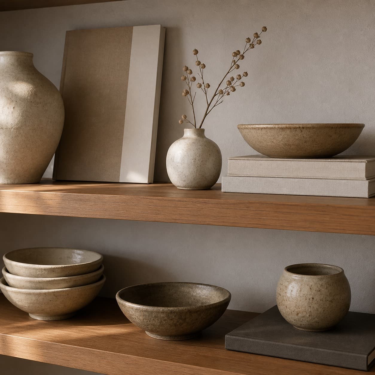 갤러리 월 액자 · 레일 선반 위 포인트 오브제